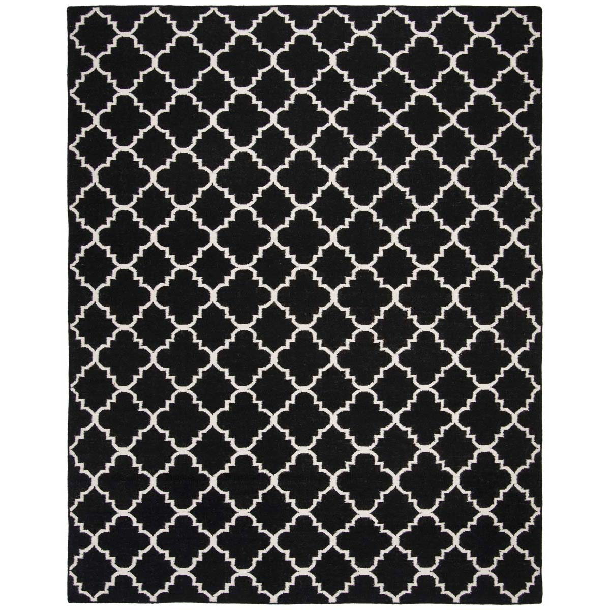 Safavieh Dhurries 554 Rug, DHU554 - Black / Ivory