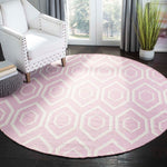 Safavieh Dhurries 556 Rug, DHU556 - Pink / Ivory