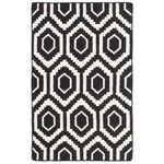 Safavieh Dhurries 556 Rug, DHU556 - Black / Ivory