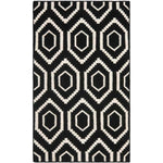 Safavieh Dhurries 556 Rug, DHU556 - Black / Ivory