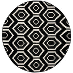 Safavieh Dhurries 556 Rug, DHU556 - Black / Ivory