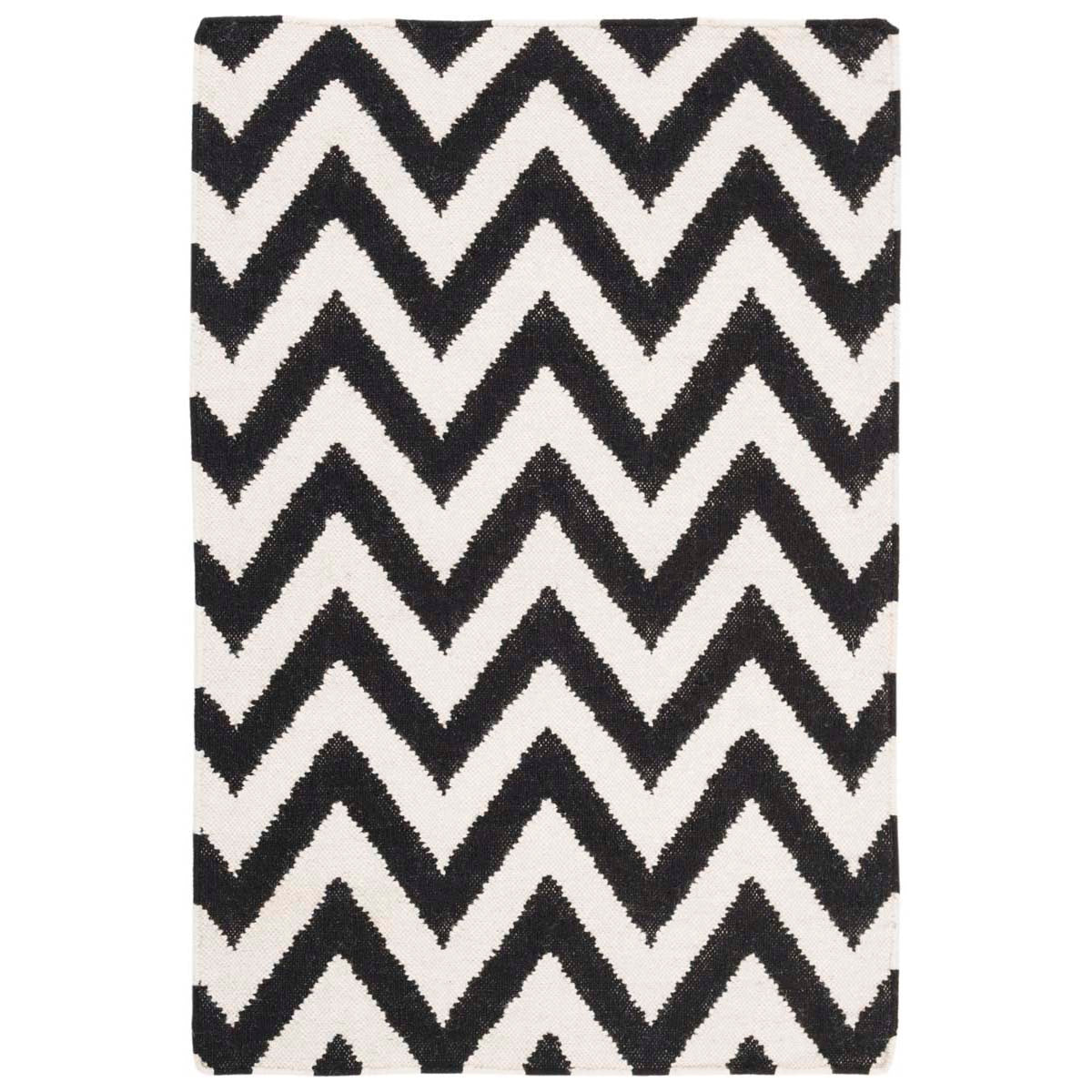 Safavieh Dhurries 557 Rug, DHU557 - Black / Ivory