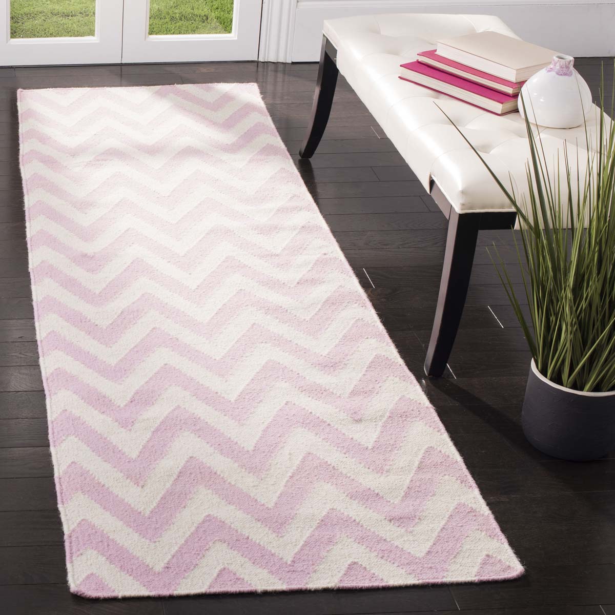 Safavieh Dhurries 557 Rug, DHU557 - Pink / Ivory