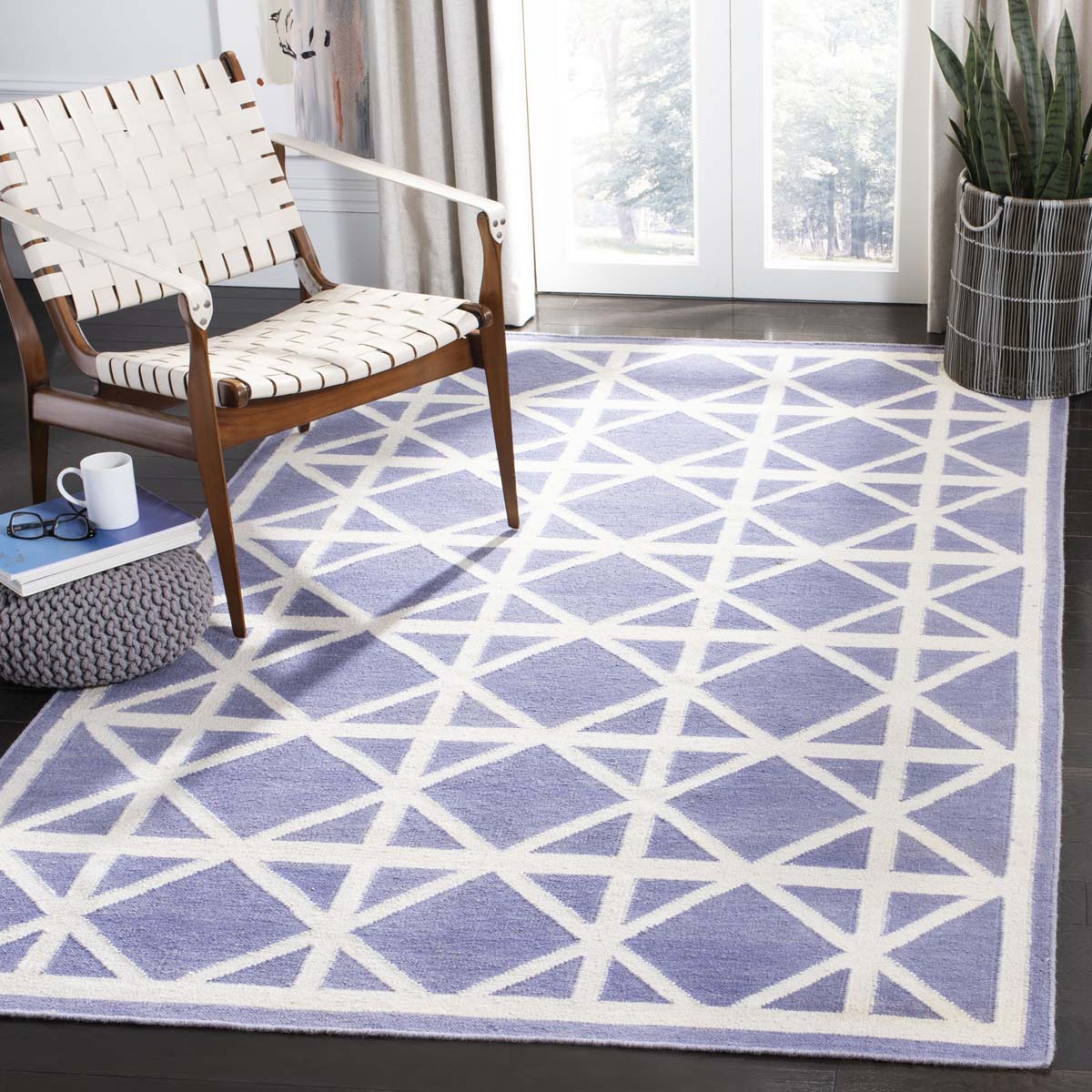 Safavieh Dhurries 558 Rug, DHU558 - Purple / Ivory