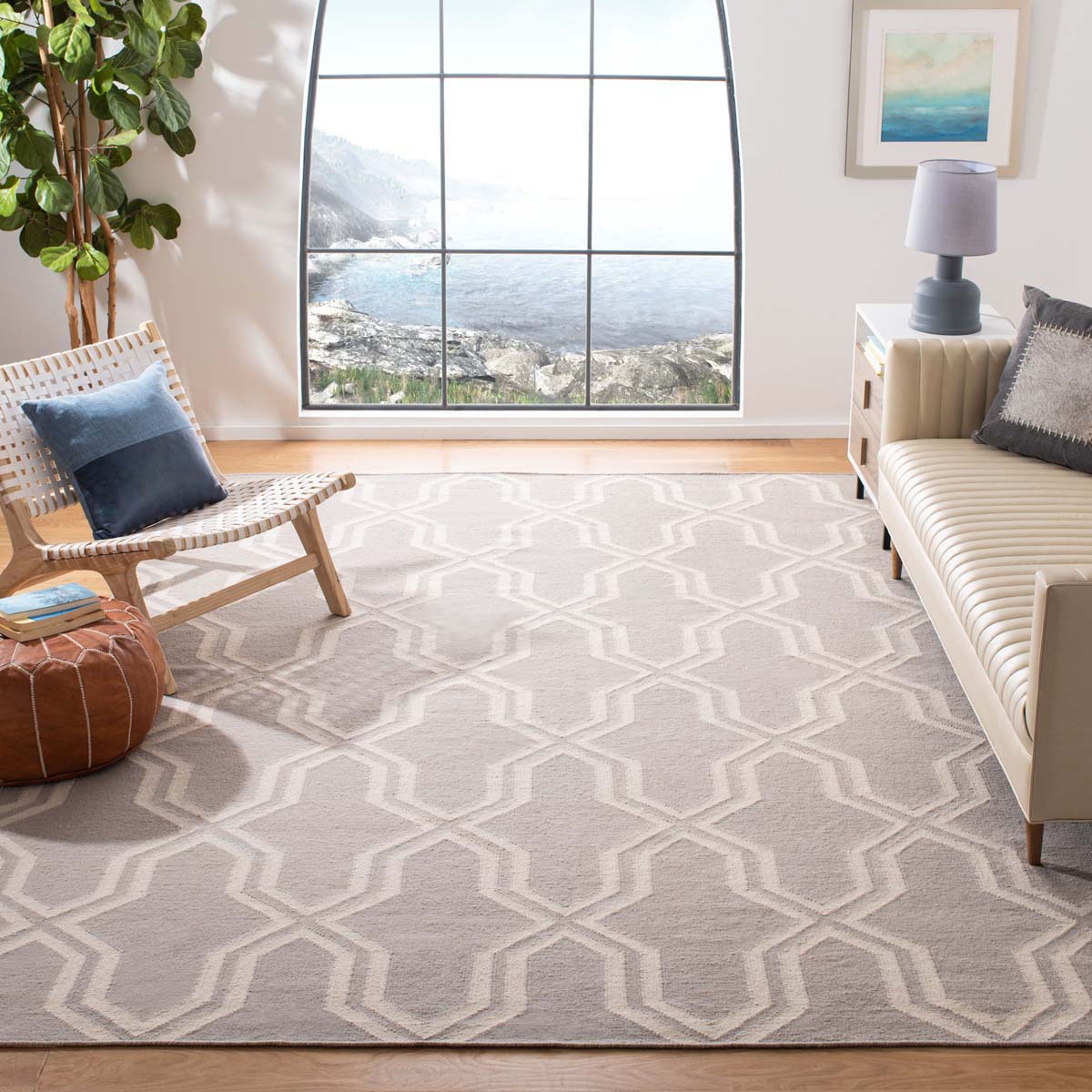 Safavieh Dhurries 559 Rug, DHU559 - Grey / Ivory