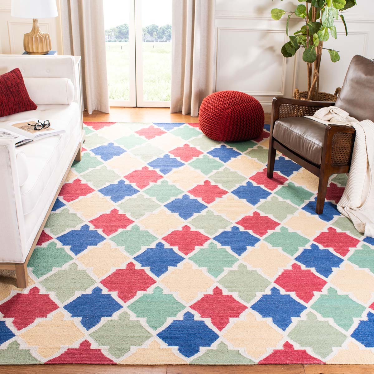 Safavieh Dhurries 561 Rug, DHU561 - Blue / Multi