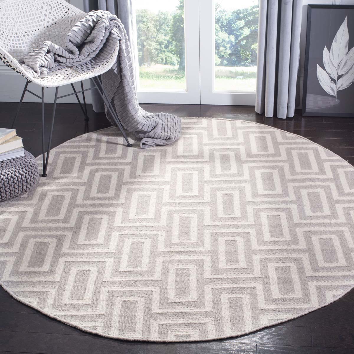 Safavieh Dhurries 562 Rug, DHU562 - Grey / Ivory