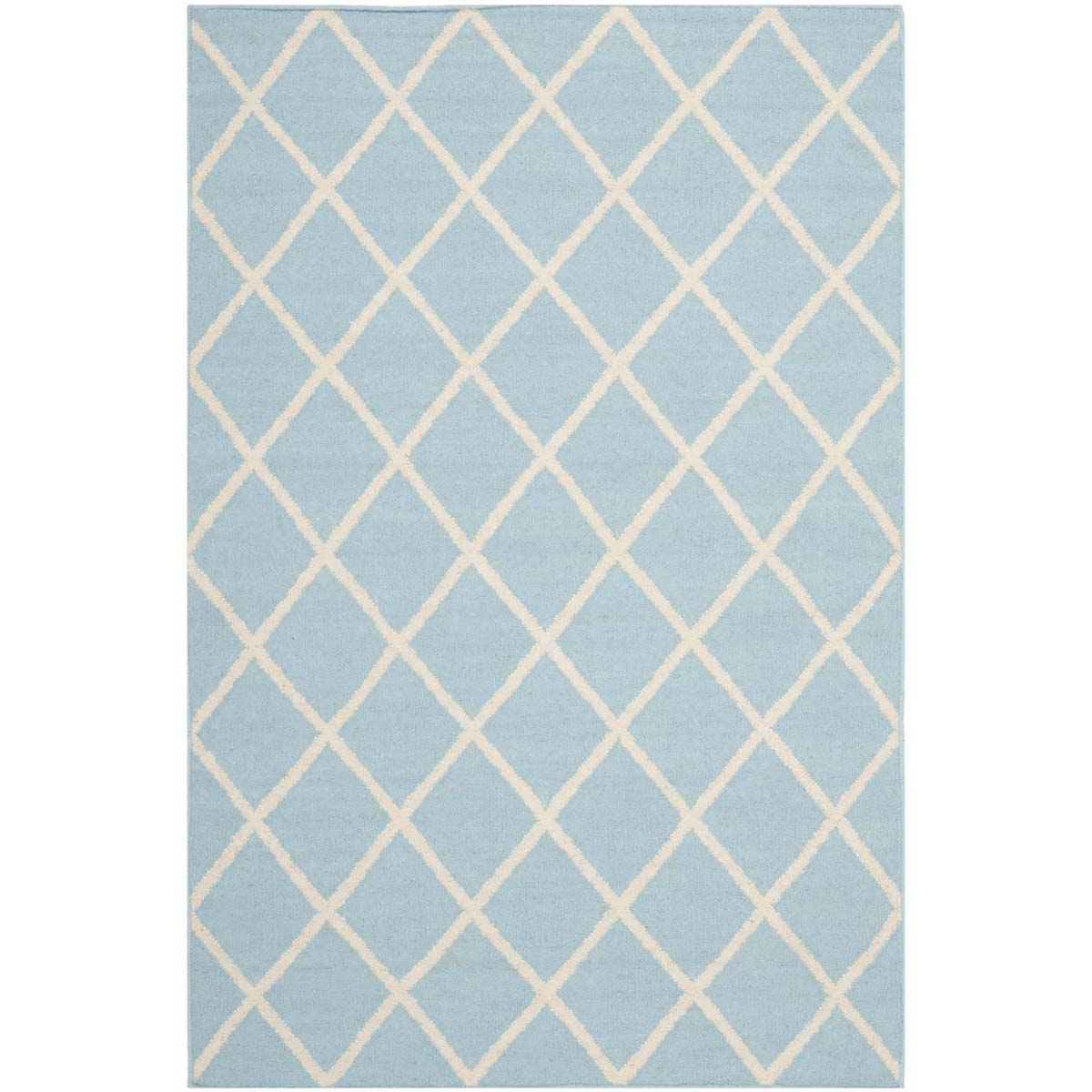 Safavieh Dhurries 565 Rug, DHU565 - Light Blue / Ivory