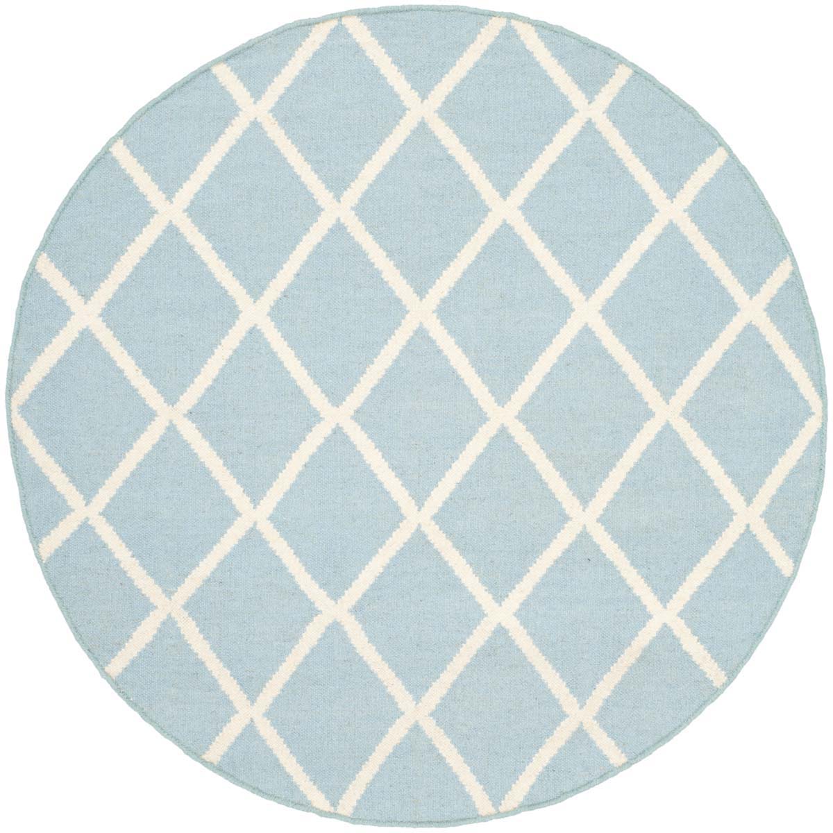 Safavieh Dhurries 565 Rug, DHU565 - Light Blue / Ivory