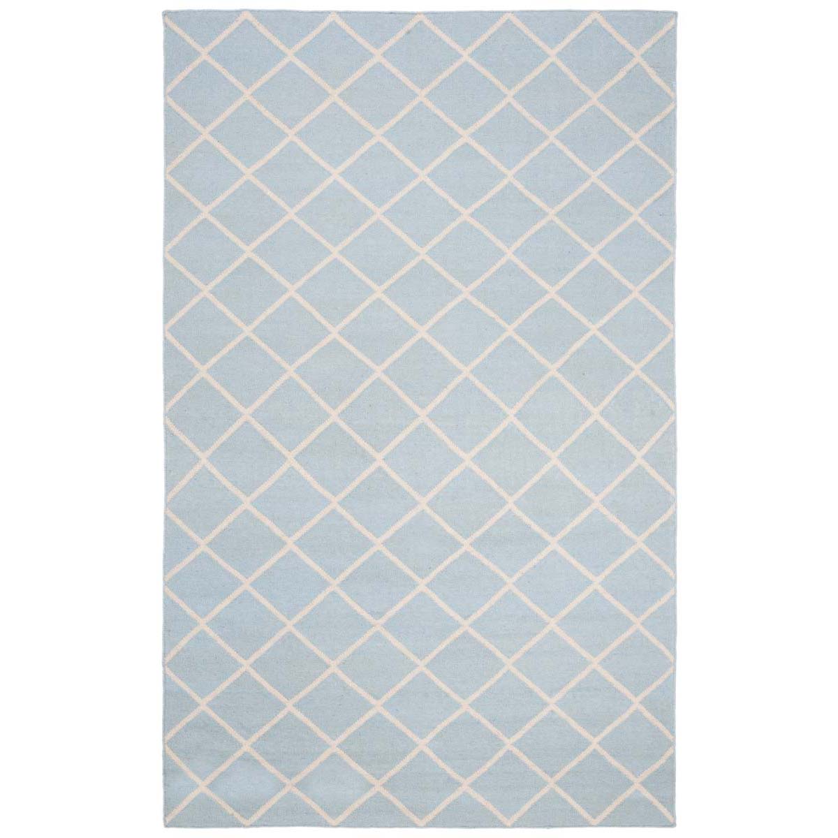 Safavieh Dhurries 565 Rug, DHU565 - Light Blue / Ivory