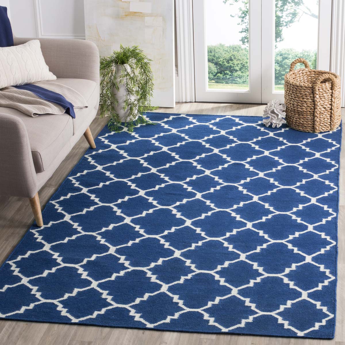 Safavieh Dhurries 566 Rug, DHU566 - Dark Blue