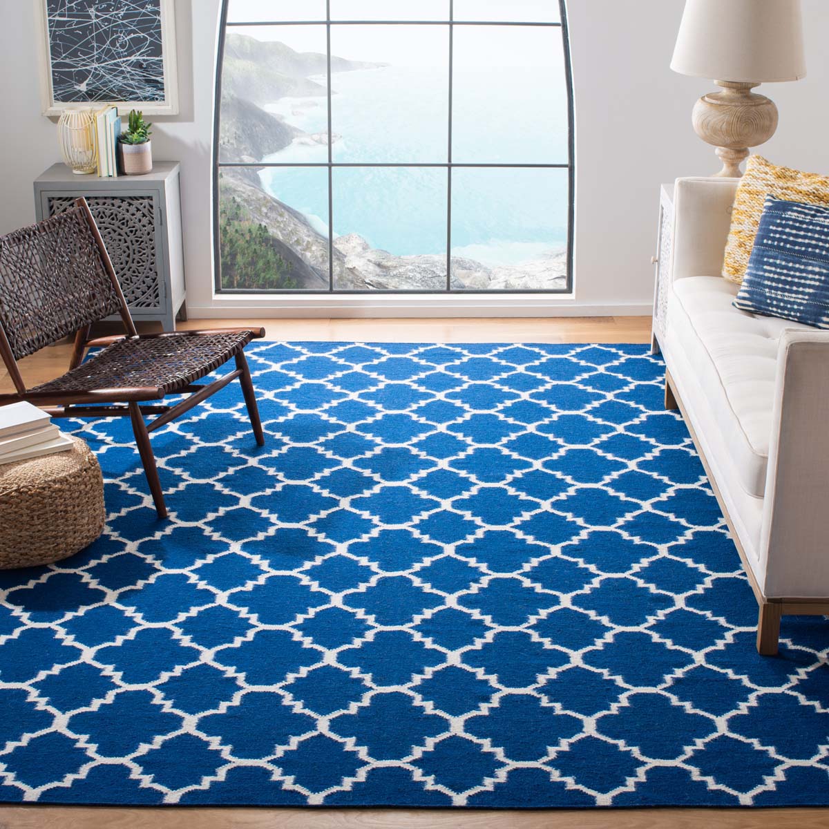 Safavieh Dhurries 566 Rug, DHU566 - Dark Blue