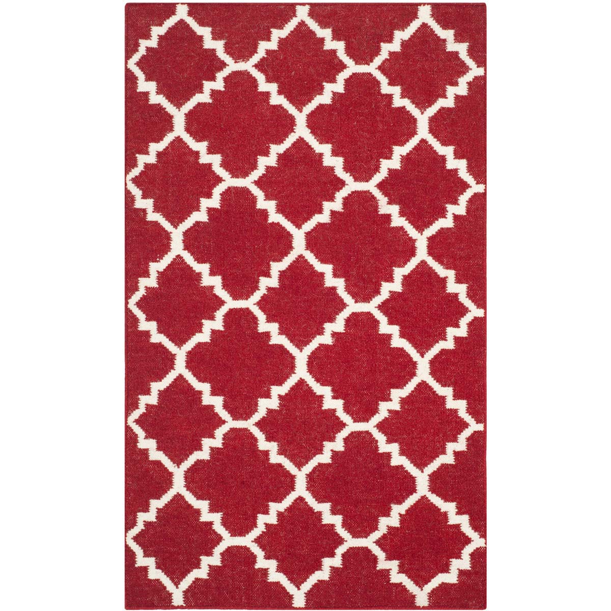 Safavieh Dhurries 566 Rug, DHU566 - Red / Ivory