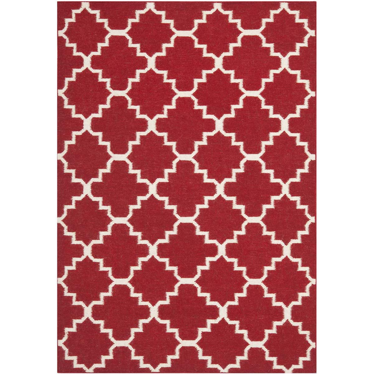 Safavieh Dhurries 566 Rug, DHU566 - Red / Ivory