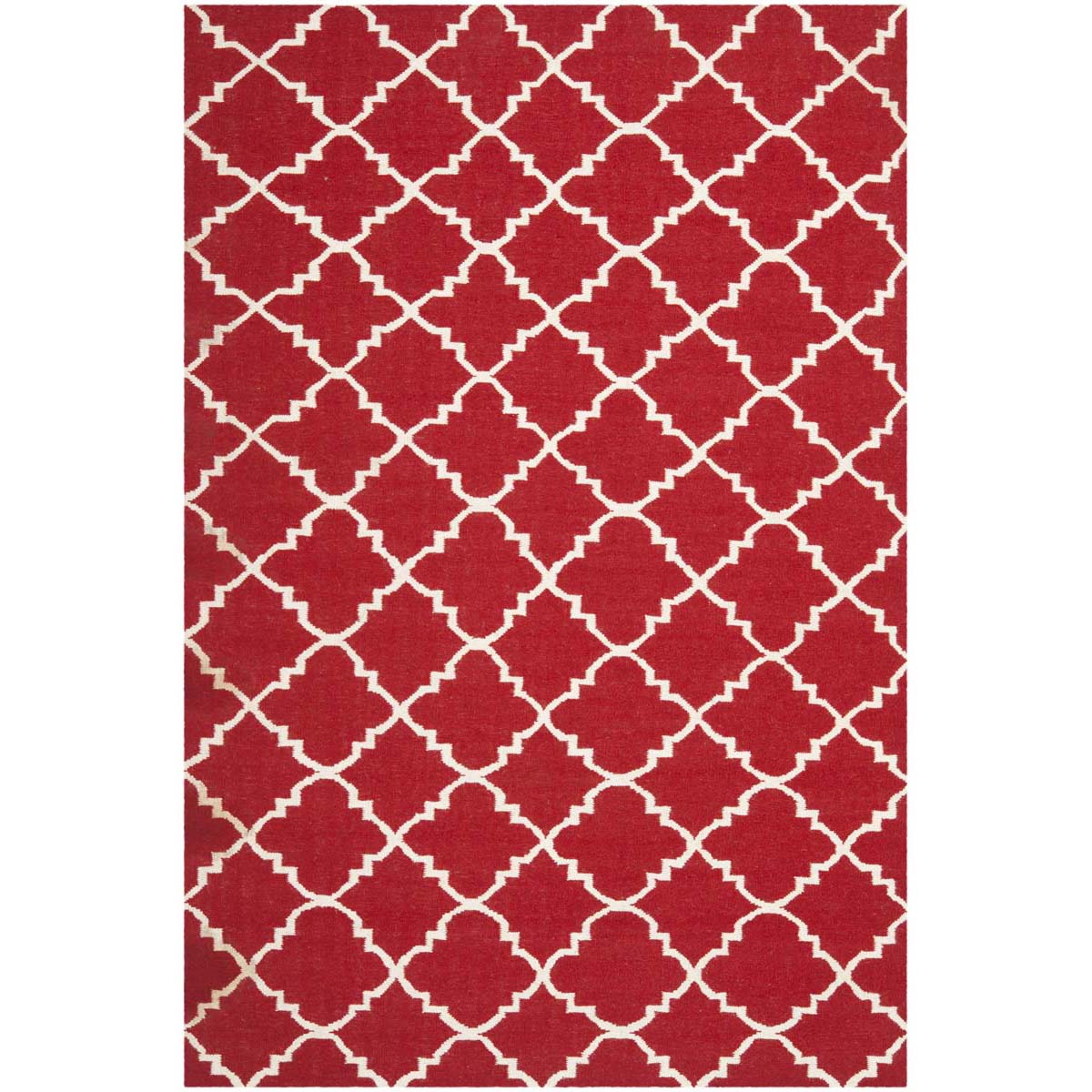 Safavieh Dhurries 566 Rug, DHU566 - Red / Ivory