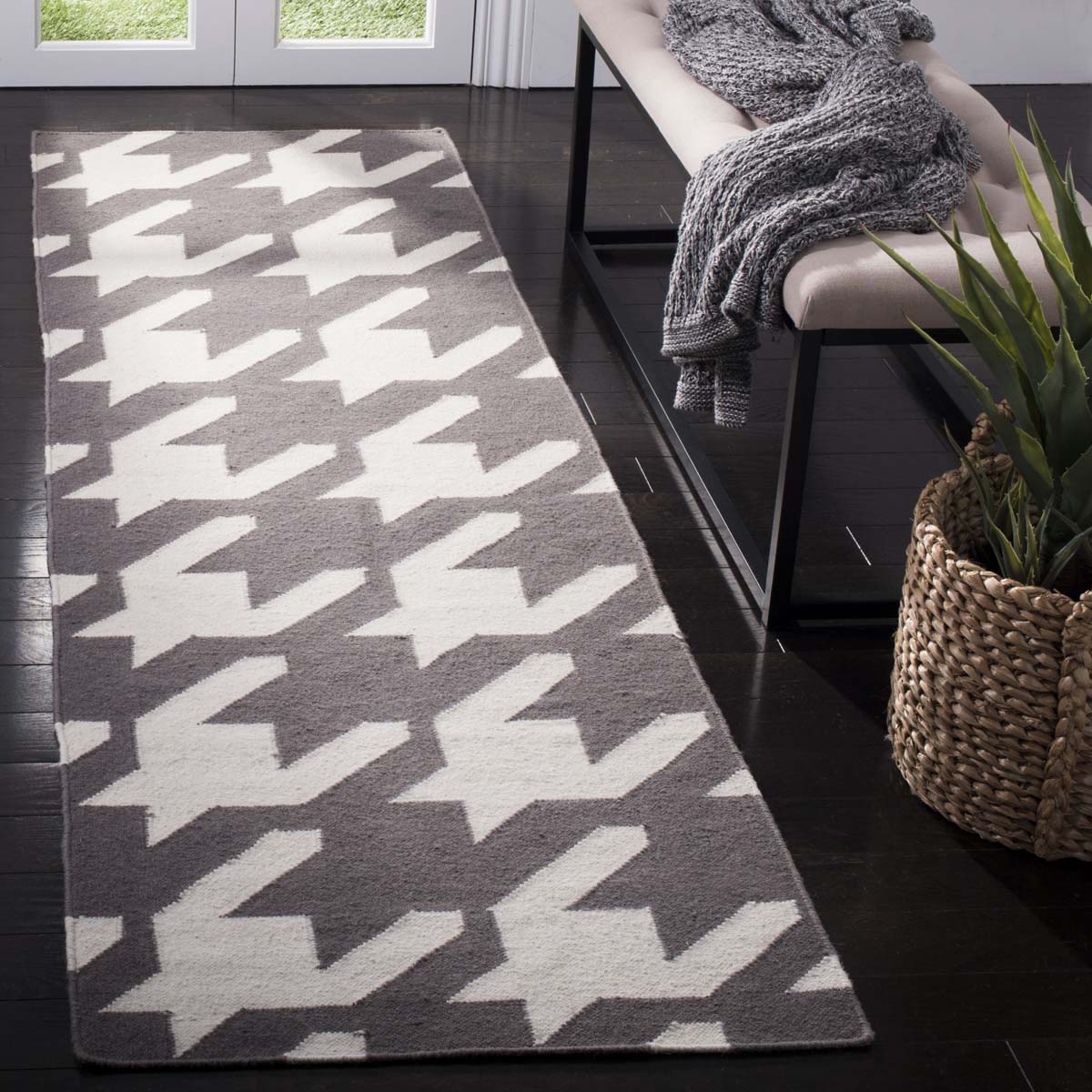 Safavieh Dhurries 569 Rug, DHU569 - Grey / Ivory