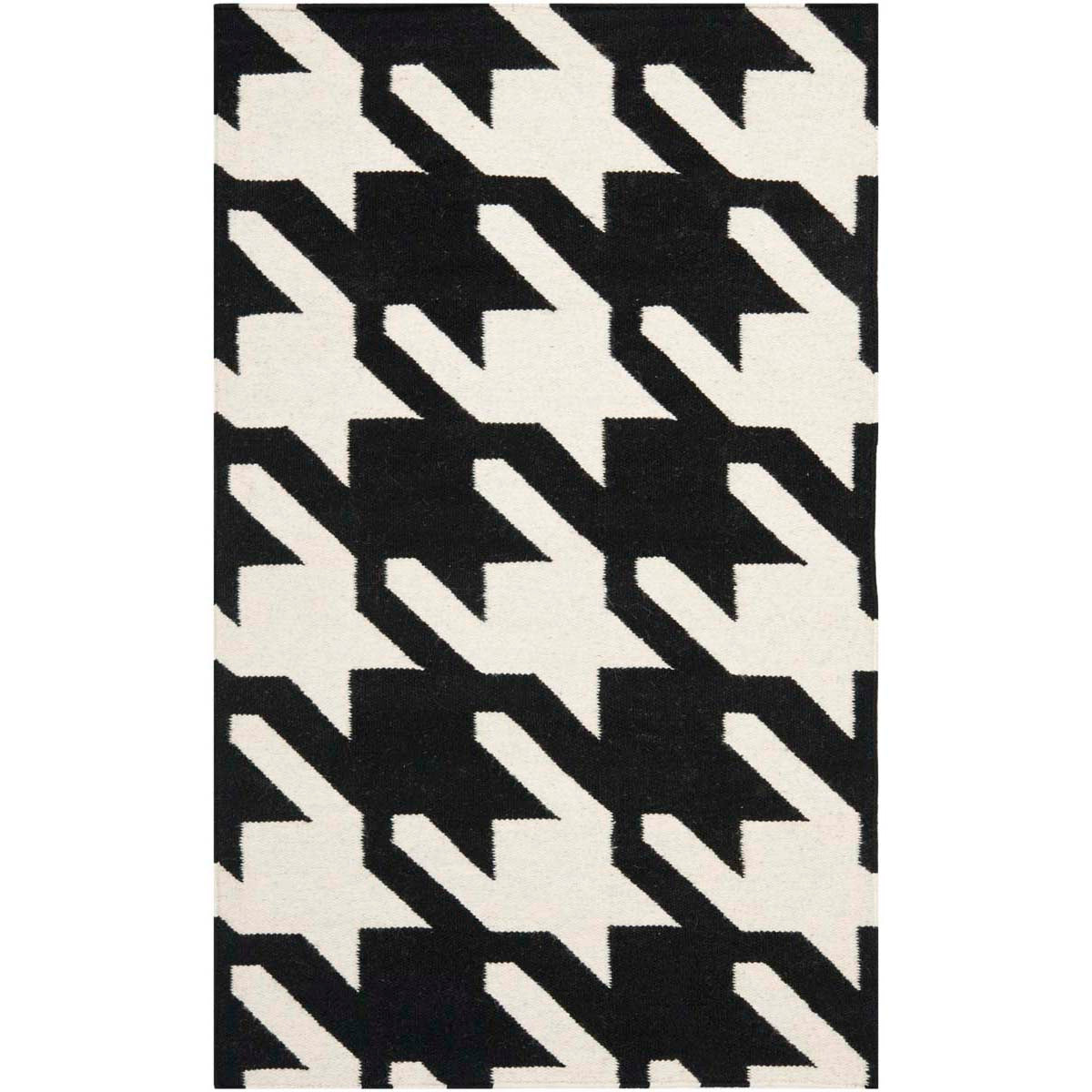 Safavieh Dhurries 570 Rug, DHU570 - Black / Ivory