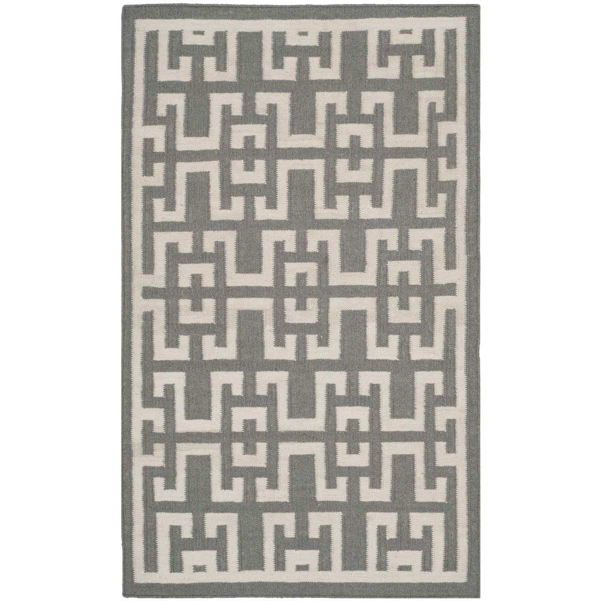 Safavieh Dhurries 621 Rug, DHU621 - Soft Grey / Ivory