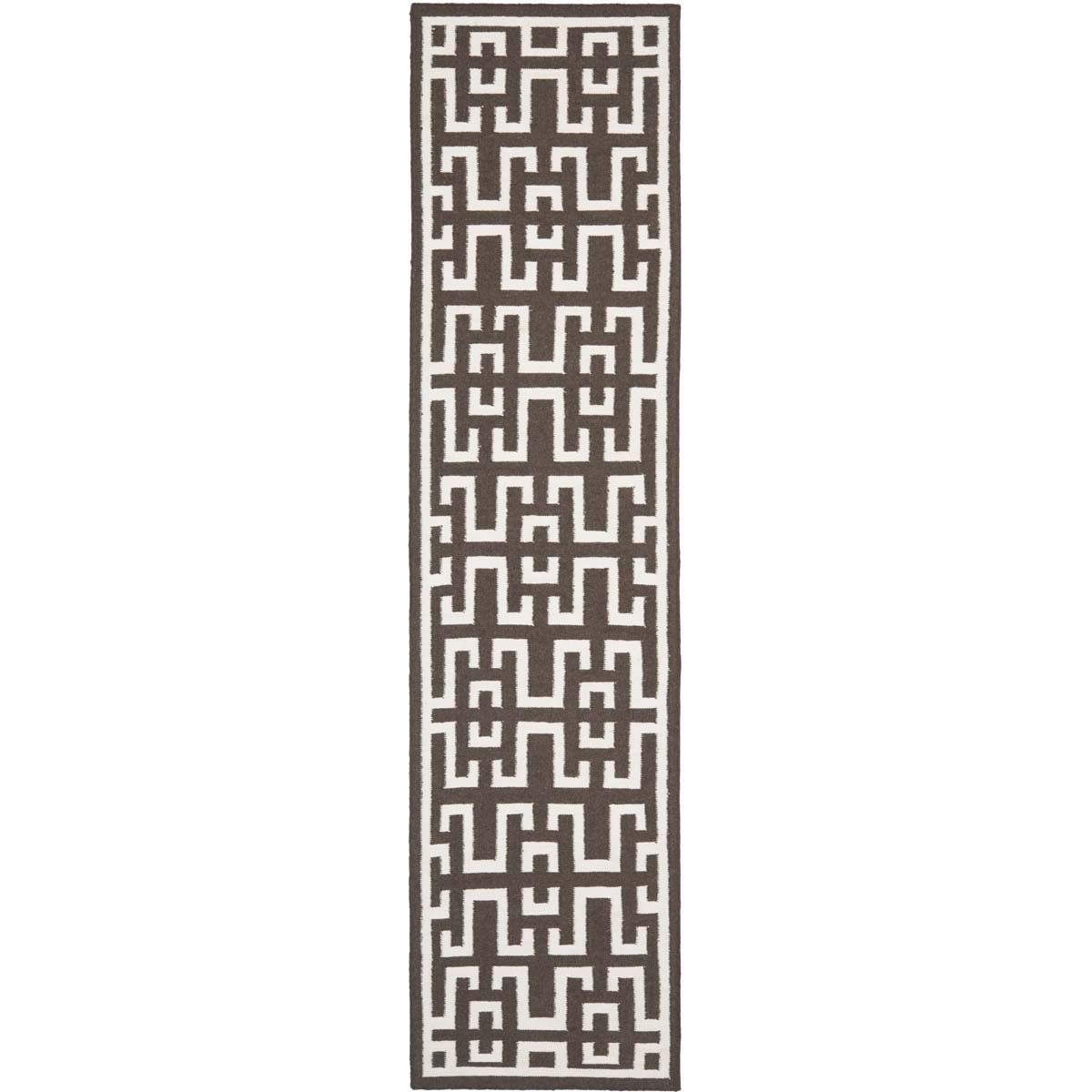 Safavieh Dhurries 621 Rug, DHU621 - Chocolate / Ivory