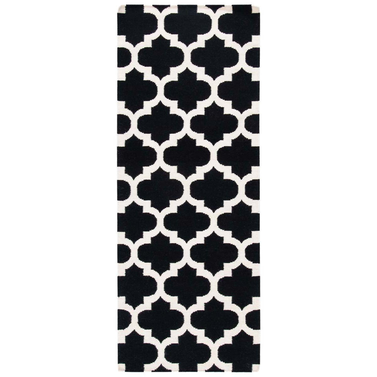 Safavieh Dhurries 623 Rug, DHU623 - Black / Ivory