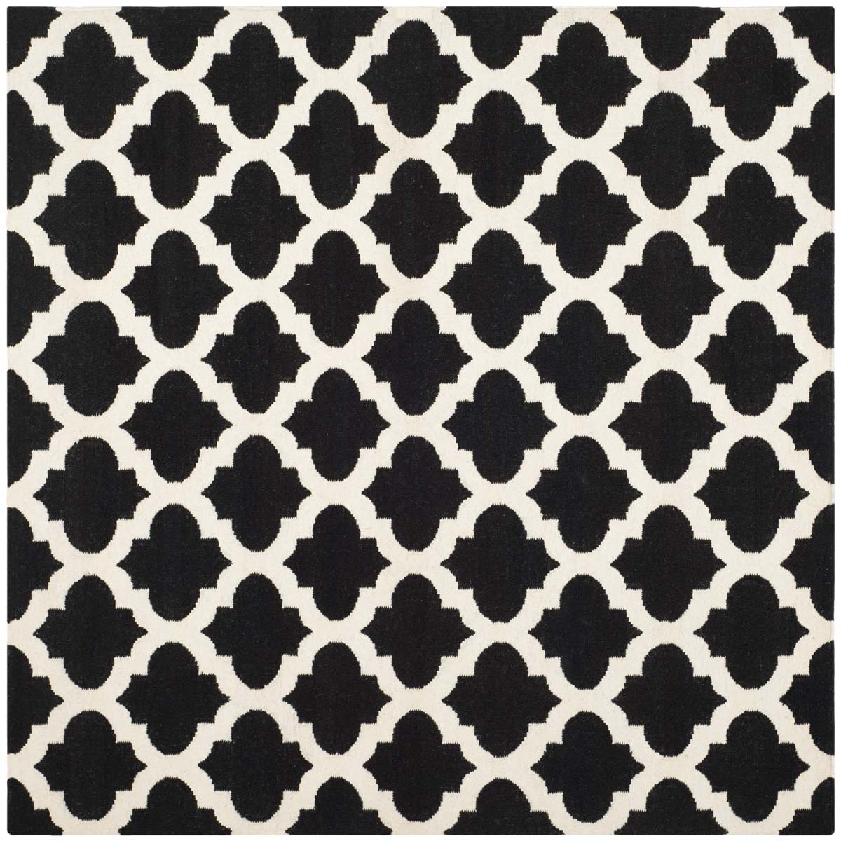 Safavieh Dhurries 623 Rug, DHU623 - Black / Ivory