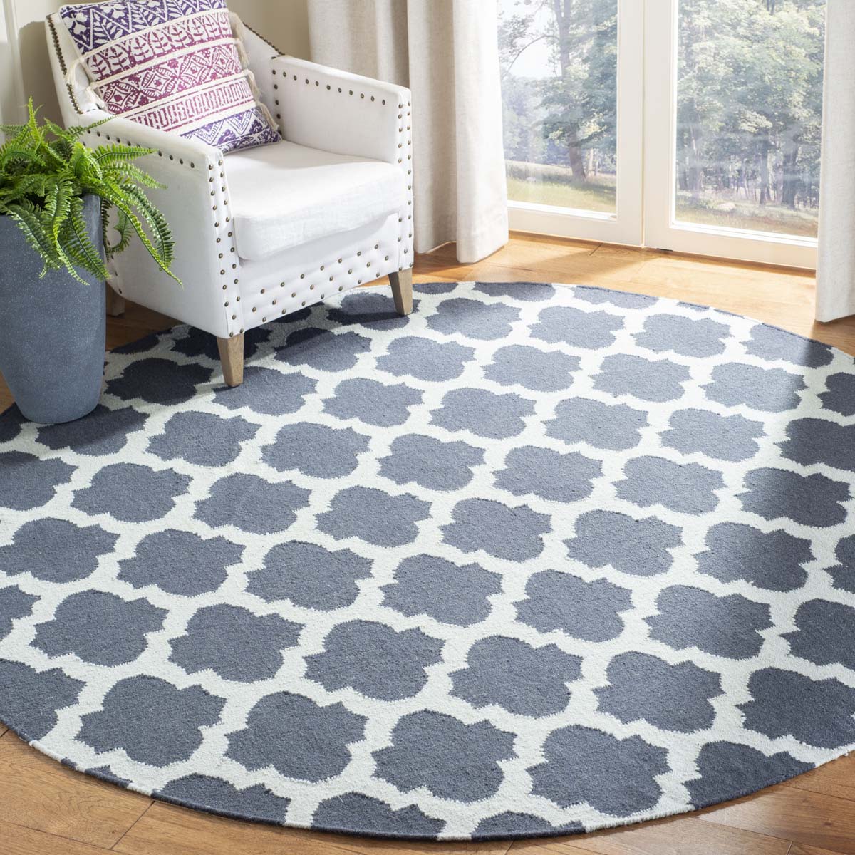 Safavieh Dhurries 623 Rug, DHU623 - Blue / Ivory