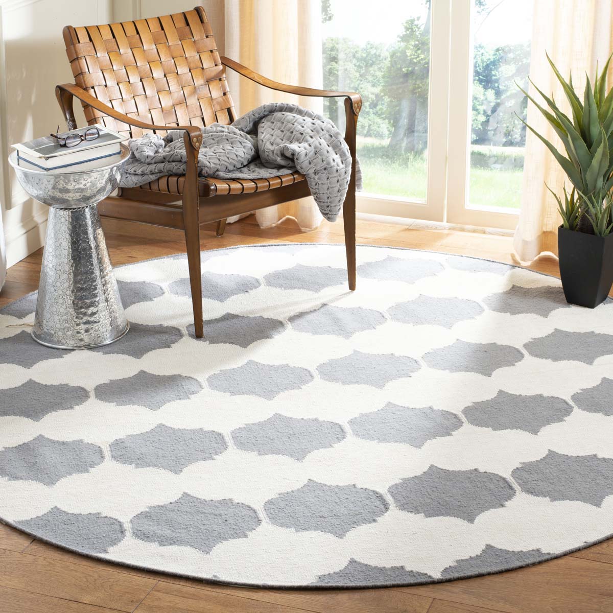 Safavieh Dhurries 624 Rug, DHU624 - Grey / Ivory