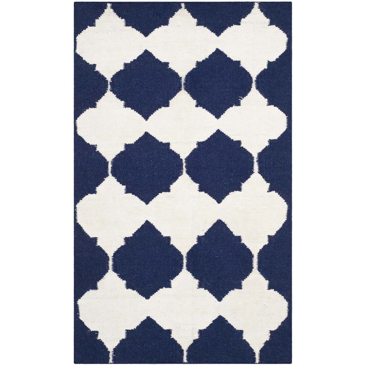 Safavieh Dhurries 624 Rug, DHU624 - Navy / Ivory