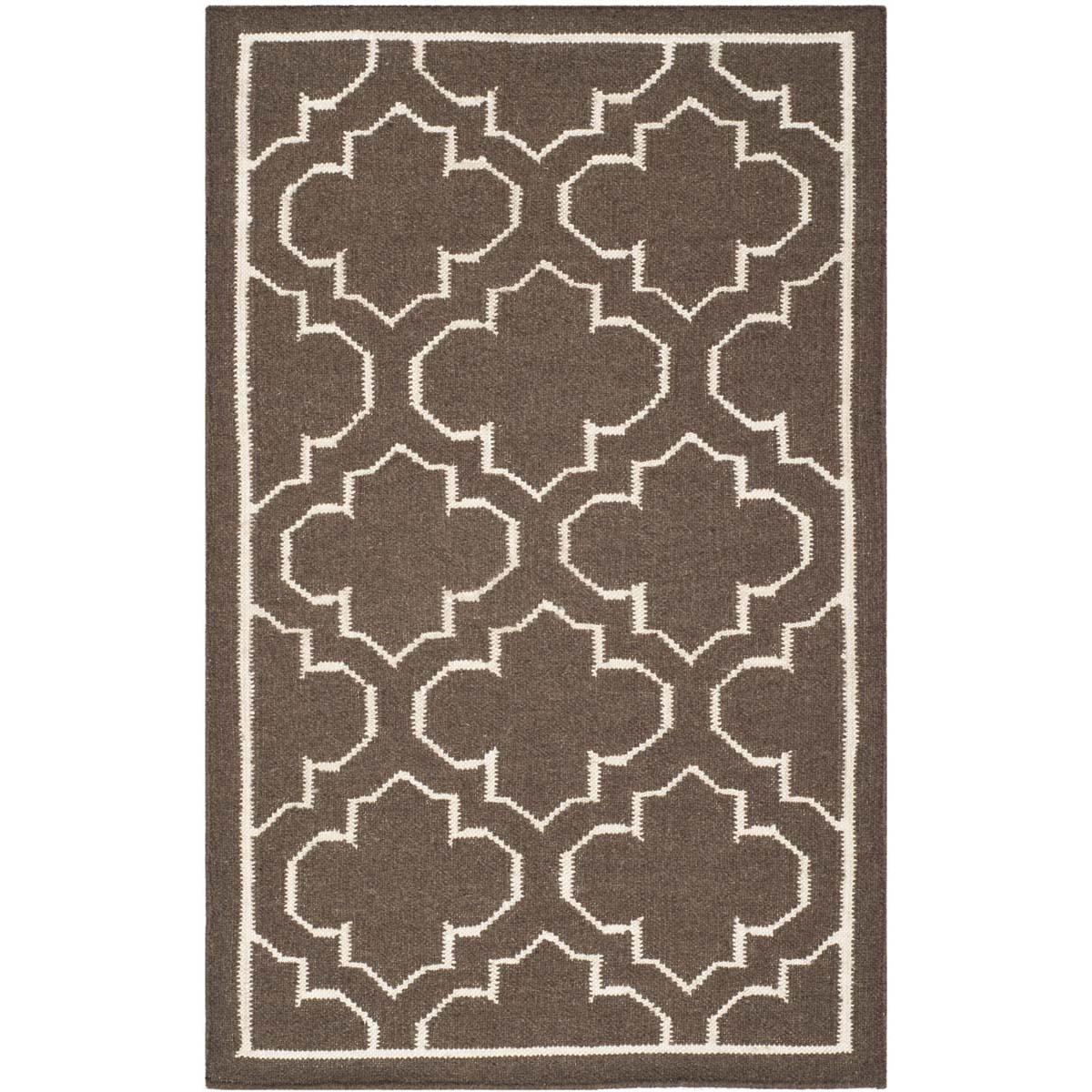 Safavieh Dhurries 625 Rug, DHU625 - Brown / Ivory