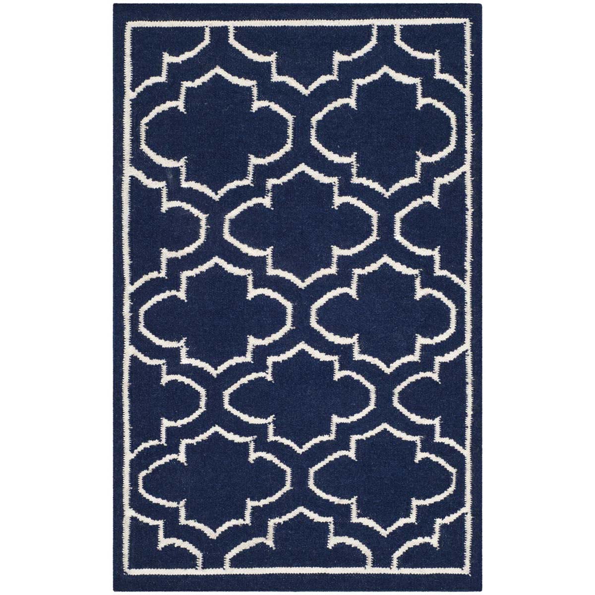 Safavieh Dhurries 625 Rug, DHU625 - Navy / Ivory