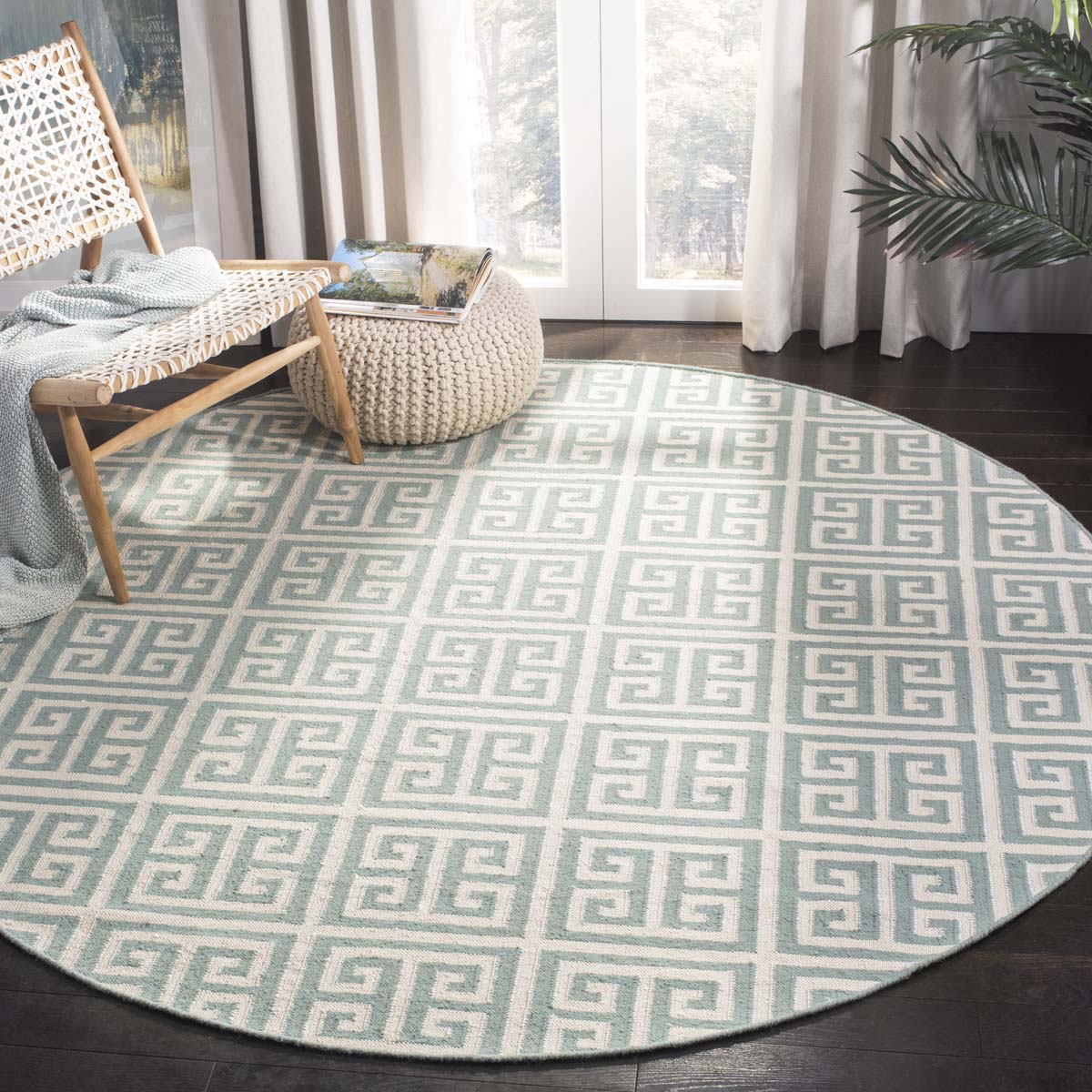 Safavieh Dhurries 626 Rug, DHU626 - Blue / Ivory