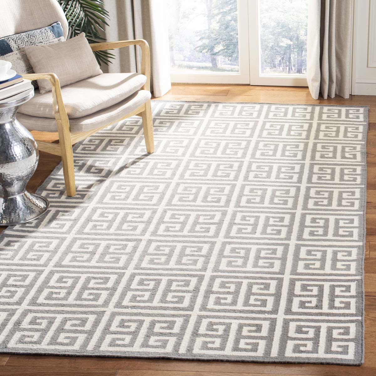 Safavieh Dhurries 626 Rug, DHU626 - Grey / Ivory