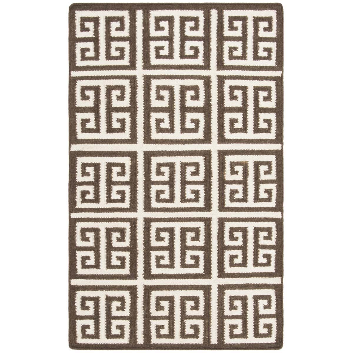 Safavieh Dhurries 626 Rug, DHU626 - Brown / Ivory