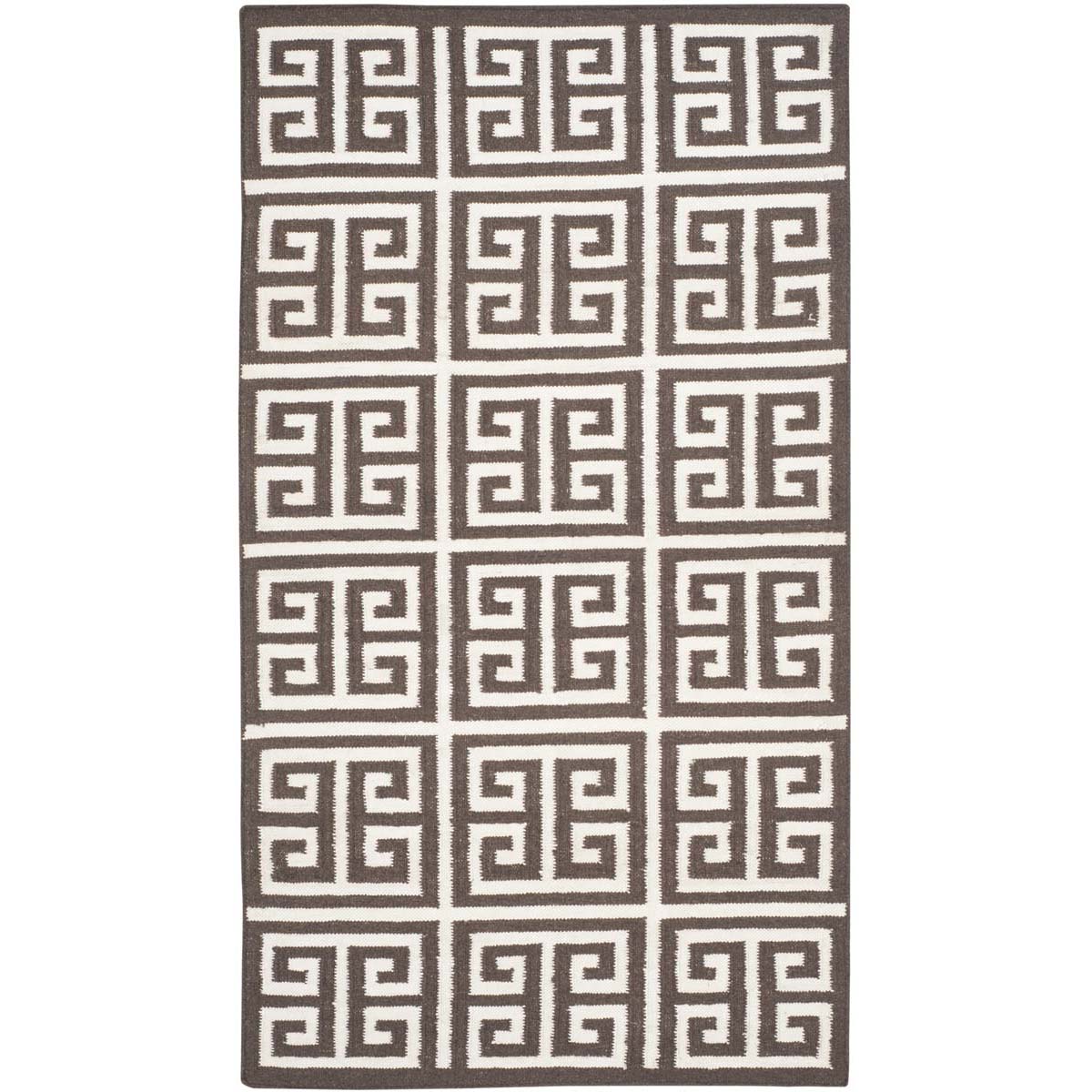 Safavieh Dhurries 626 Rug, DHU626 - Brown / Ivory