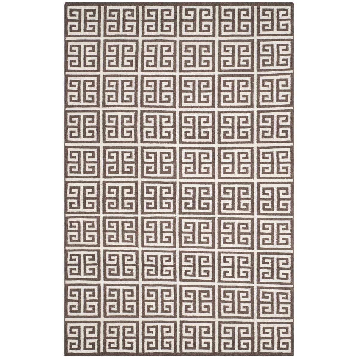 Safavieh Dhurries 626 Rug, DHU626 - Brown / Ivory