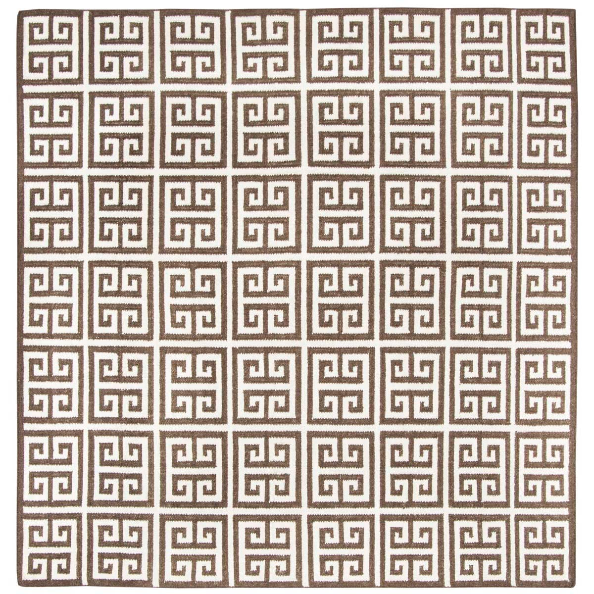 Safavieh Dhurries 626 Rug, DHU626 - Brown / Ivory