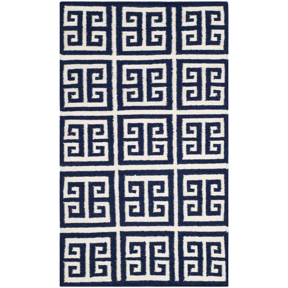 Safavieh Dhurries 626 Rug, DHU626 - Navy / Ivory