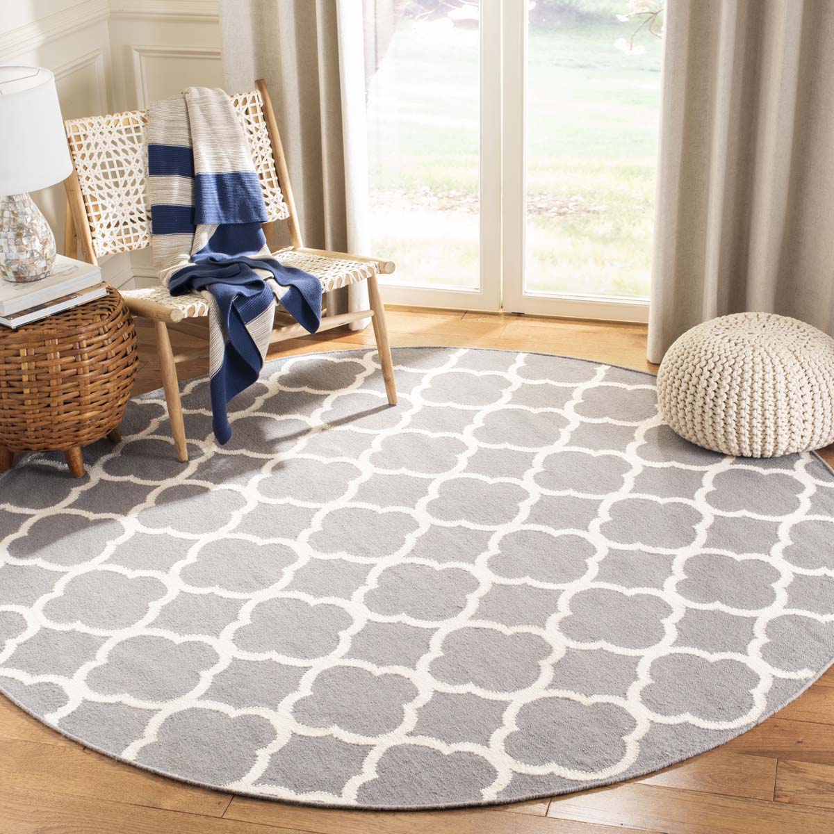 Safavieh Dhurries 627 Rug, DHU627 - Grey / Ivory