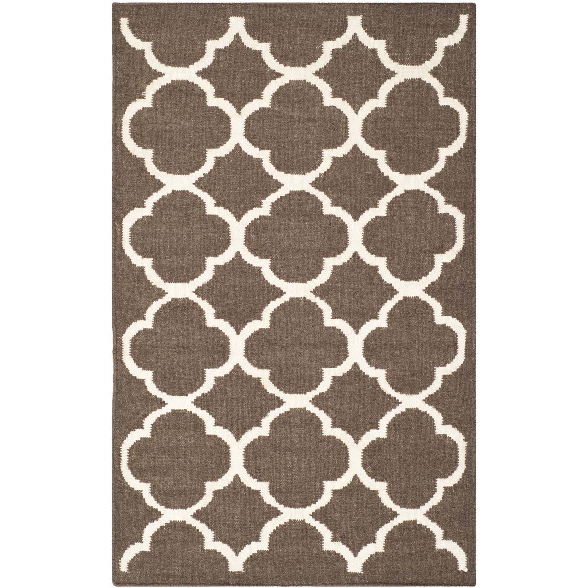 Safavieh Dhurries 627 Rug, DHU627 - Brown / Ivory