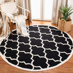 Safavieh Dhurries 632 Rug, DHU632 - Black / Ivory