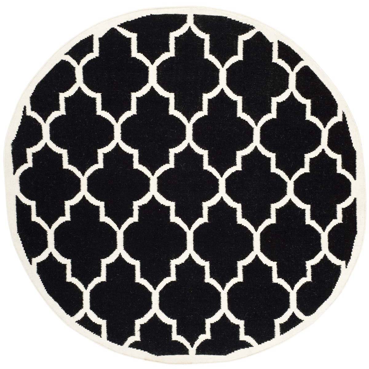 Safavieh Dhurries 632 Rug, DHU632 - Black / Ivory