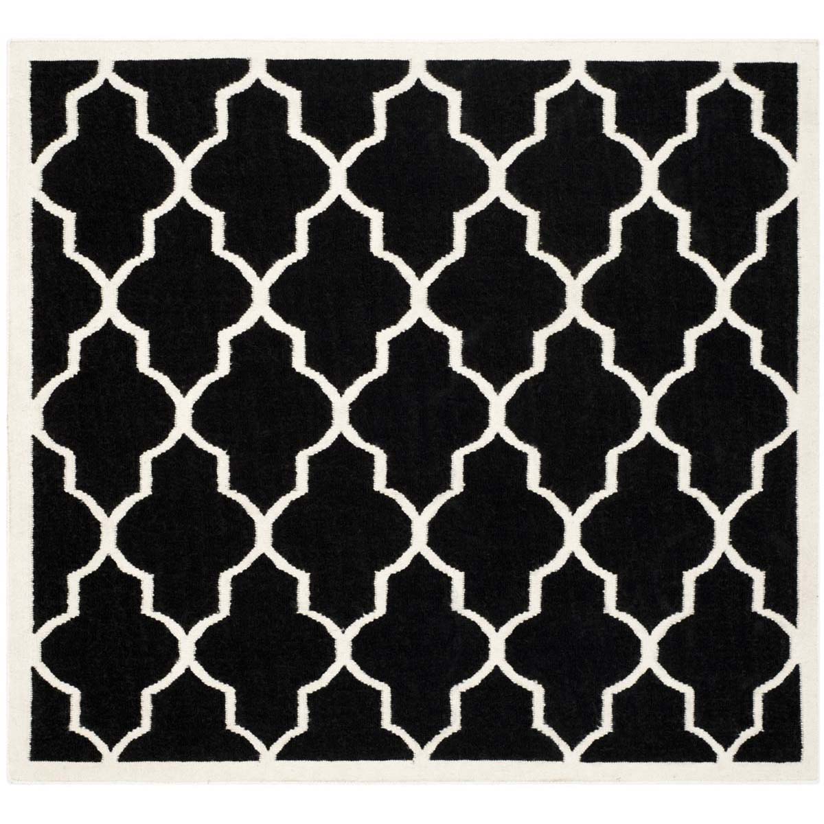 Safavieh Dhurries 632 Rug, DHU632 - Black / Ivory