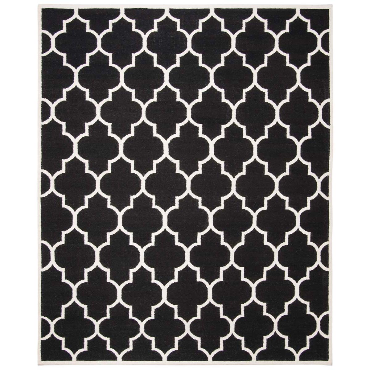 Safavieh Dhurries 632 Rug, DHU632 - Black / Ivory