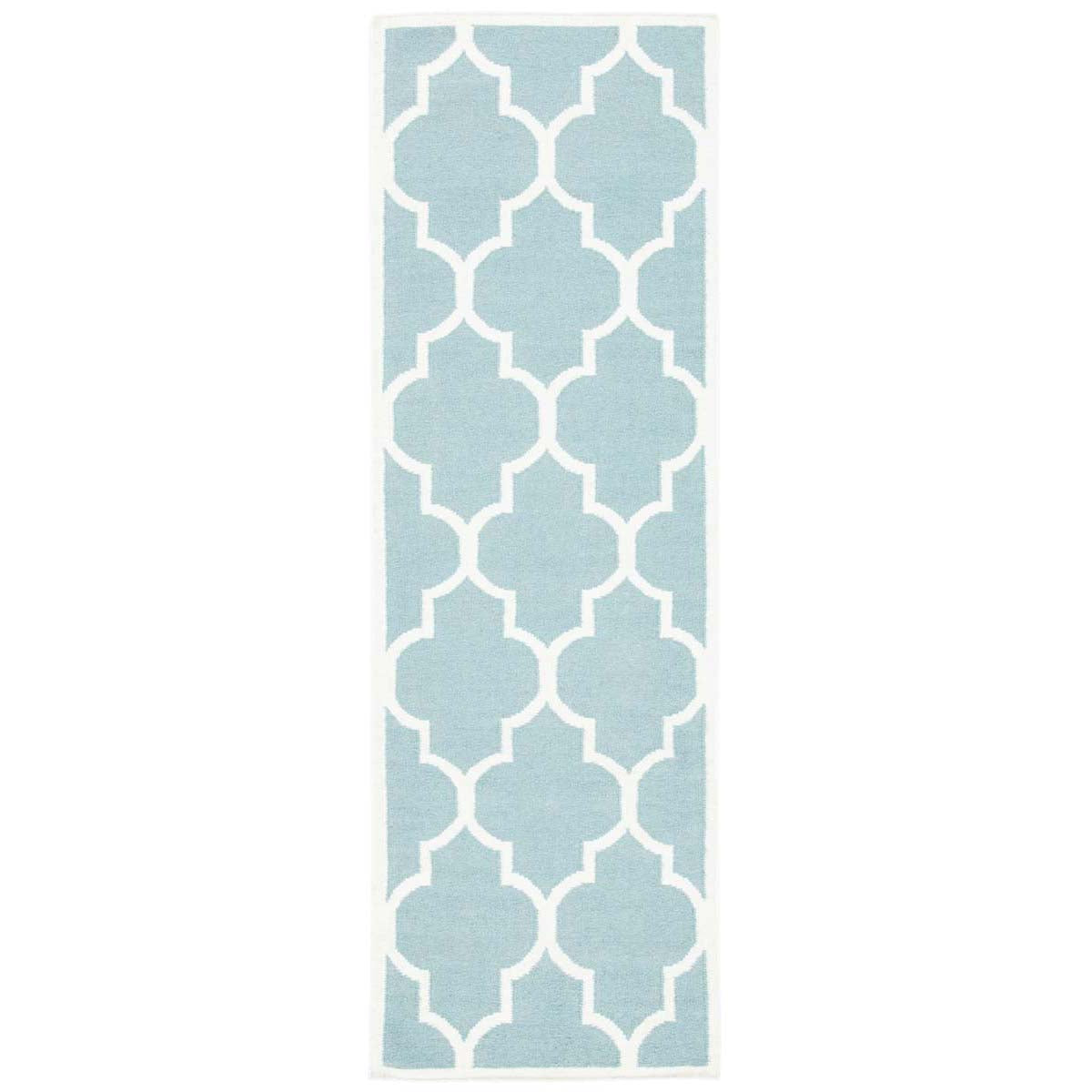 Safavieh Dhurries 632 Rug, DHU632 - Light Blue / Ivory