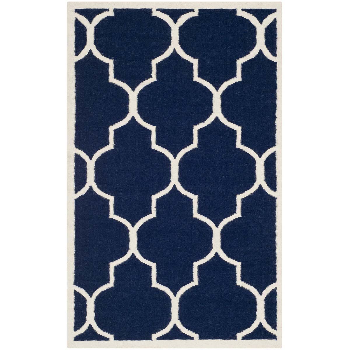 Safavieh Dhurries 632 Rug, DHU632 - Navy / Ivory