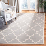 Safavieh Dhurries 632 Rug, DHU632 - Dark Grey / Ivory