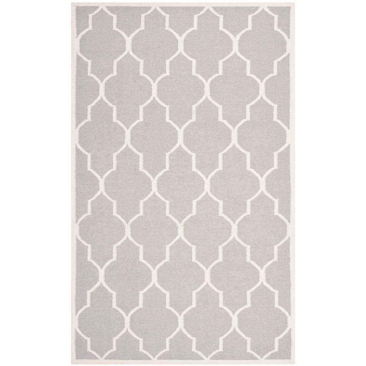 Safavieh Dhurries 632 Rug, DHU632 - Dark Grey / Ivory