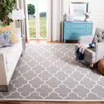 Safavieh Dhurries 632 Rug, DHU632 - Dark Grey / Ivory