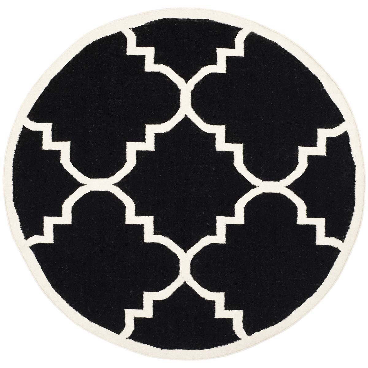 Safavieh Dhurries 633 Rug, DHU633 - Black / Ivory