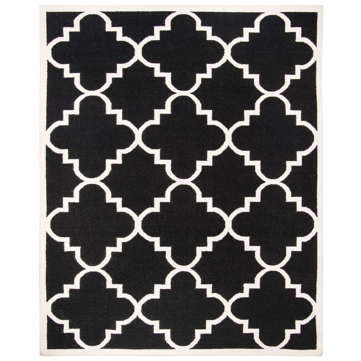 Safavieh Dhurries 633 Rug, DHU633 - Black / Ivory